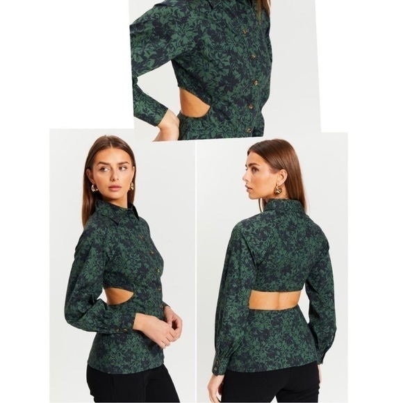 Anthropologie THIRD FORM Garden Party Button Down Cut-Out Blouse Top Size 6 NEW - Picture 3 of 9